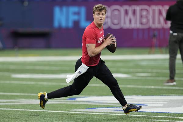 NFL combine: Michigan QB J.J. McCarthy takes field in Indy after national title run