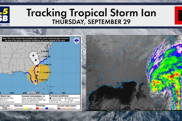 Ian a tropical storm, additional landfall west of Charleston expected Friday