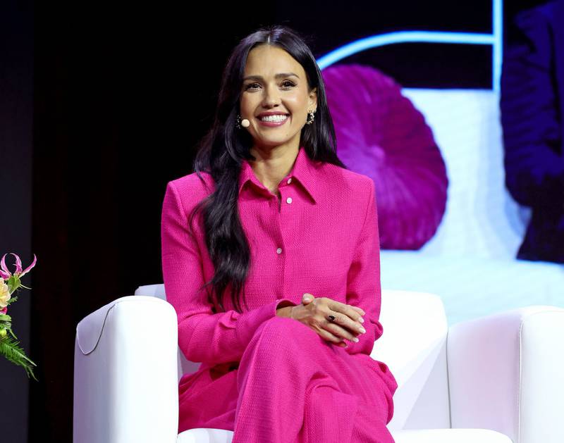 DANA POINT, CALIFORNIA - OCTOBER 24: Actor/Honest Company Founder/Yahoo Board Member Jessica Alba speaks onstage during The 2022 MAKERS Conference at Waldorf Astoria Monarch Beach on October 24, 2022 in Dana Point, California. (Photo by Emma McIntyre/Getty Images for The MAKERS Conference)