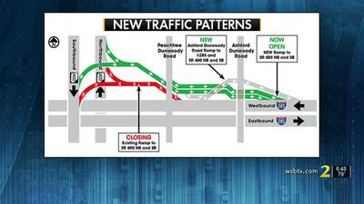 New exit lane opens as part of ongoing I-285/Ga. 400 interchange project