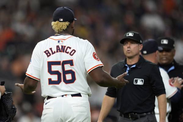 Astros pitcher Ronel Blanco ejected after foreign substance check early in start vs. A's