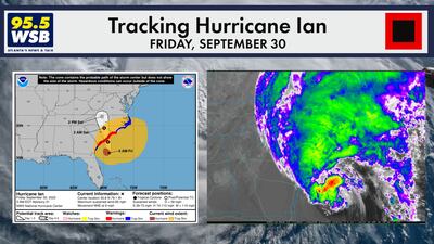Hurricane Ian to make South Carolina landfall Friday afternoon; breezy weekend in Metro Atlanta
