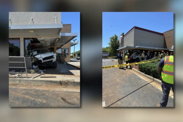 Workers trying to keep Burger King from collapsing after SUV plows into it