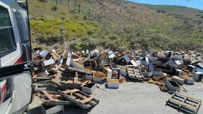 At least 2 injured after a semi-truck hauling over 200 beehives turns over in Utah