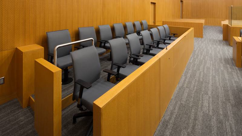 Jury Box in a new court room