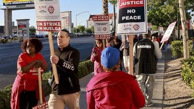 700 hotel union workers launch 48-hour strike at Virgin Hotels casino near Las Vegas Strip