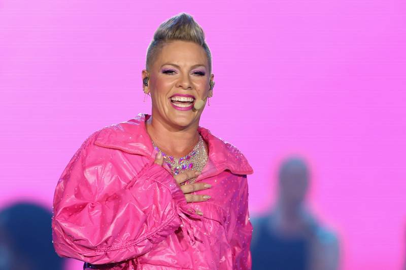 PHOENIX, ARIZONA - OCTOBER 09: P!nk performs during her Summer Carnival tour at Chase Field on October 09, 2023 in Phoenix, Arizona. (Photo by Christian Petersen/Getty Images)