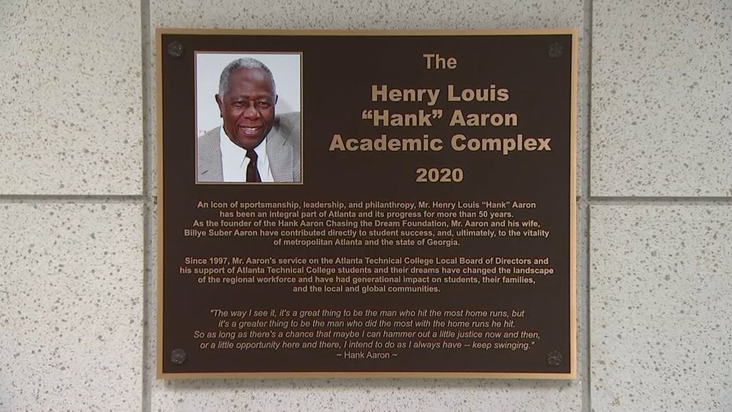 Hank Aaron remembered for philanthropy work giving back to Atlanta  Technical College – 95.5 WSB