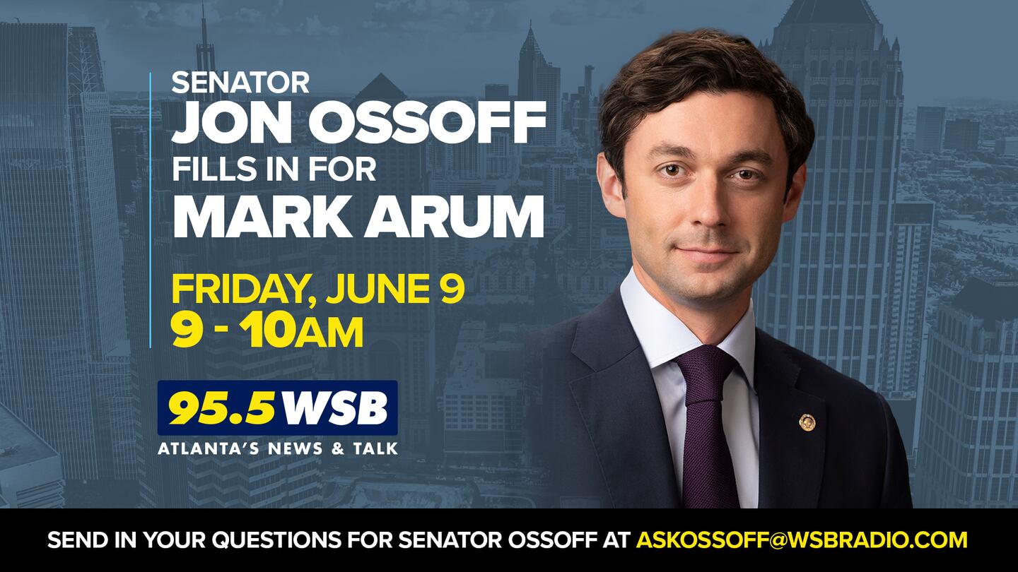 Senator Jon Ossoff will cover Friday’s hosting duties on The Mark Arum Show – 95.5 WSB