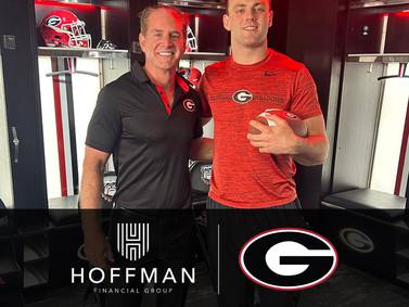 Chris Hoffman with former Georgia superstar and current Las Vegas Raiders tight end Brock Bowers