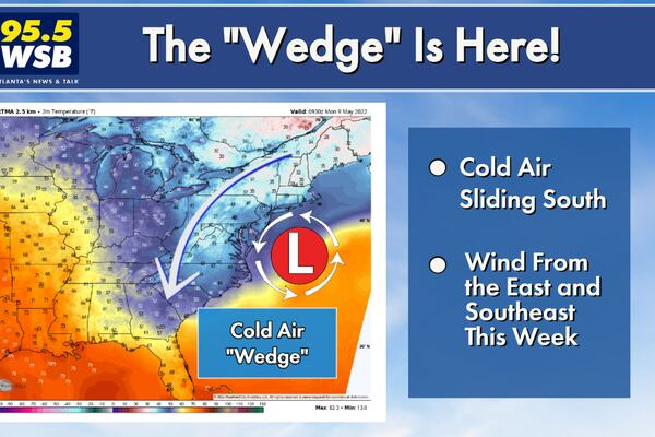 The ‘Wedge’ Continues This Week, Bringing Cooler Temperatures to Metro Atlanta