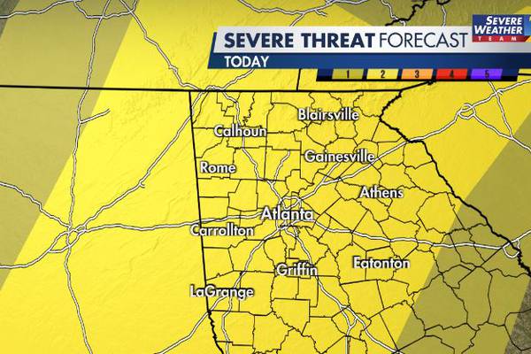 Scattered severe storms possible with chance of damaging wind, hail, brief tornado