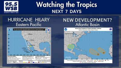 Watching the Tropics: Hurricane Hilary eyes Southern California, new Atlantic development possible