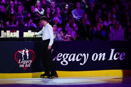 Ice skaters performing