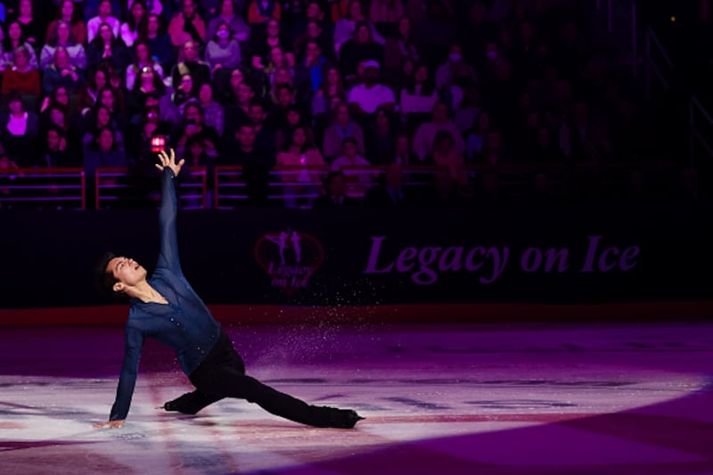 Ice skaters performing