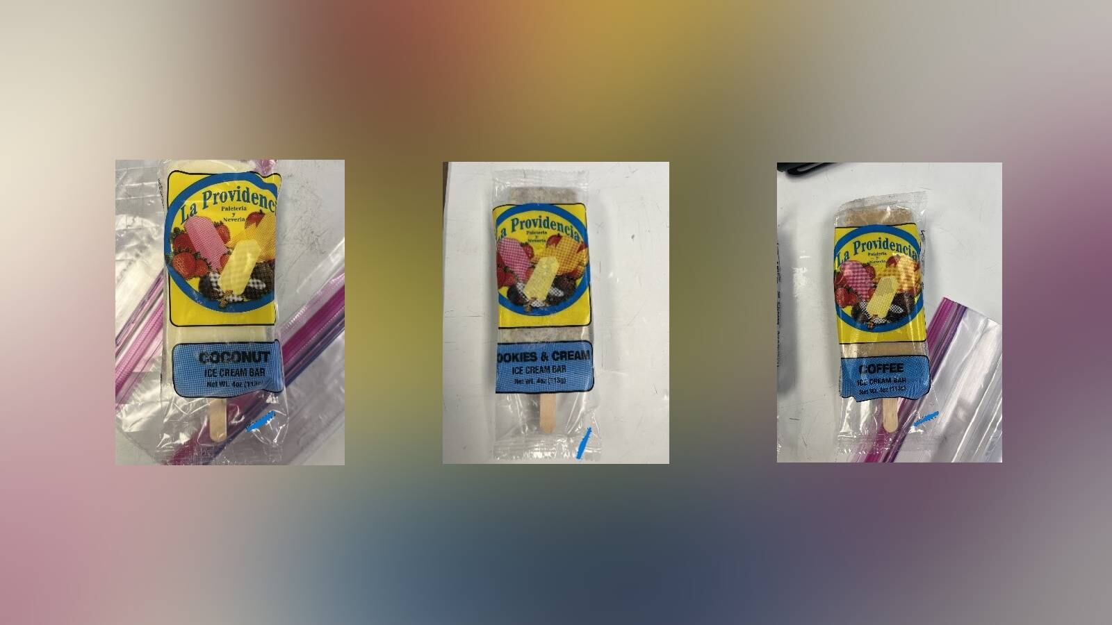 Affected Paleteria La Providencia products include Coconut, Cookies and Cream, and Coffee ice cream popsicles distributed locally.