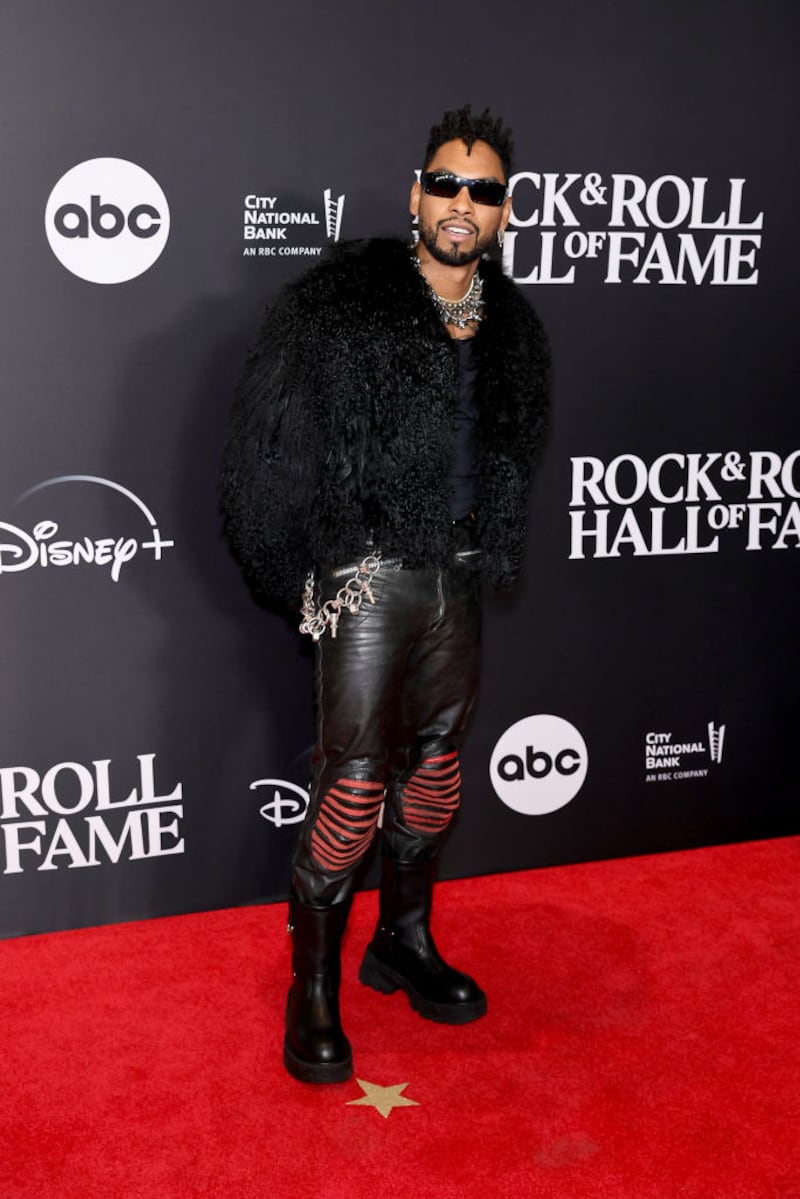 NEW YORK, NEW YORK - NOVEMBER 03: Miguel attends the 38th Annual Rock & Roll Hall Of Fame Induction Ceremony at Barclays Center on November 03, 2023 in New York City. (Photo by Theo Wargo/Getty Images for The Rock and Roll Hall of Fame )