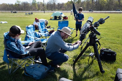 People awaiting the 2024 solar eclipse.