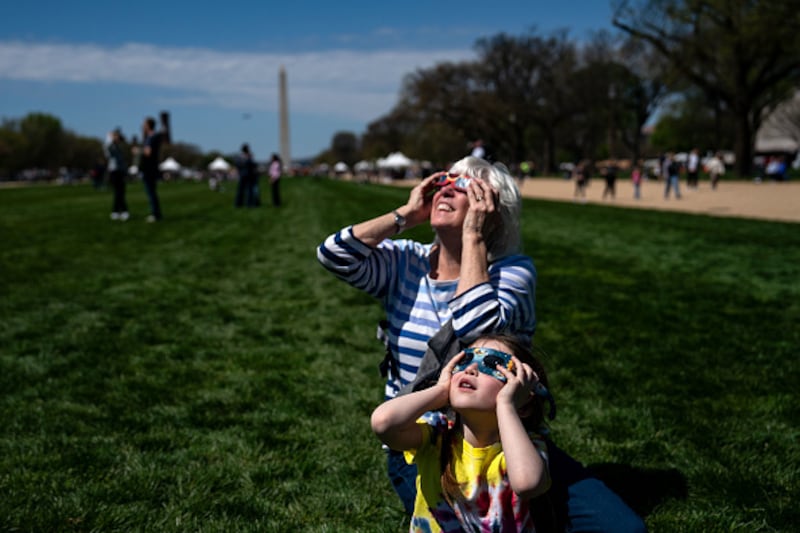 People watching the 2024 solar eclipse