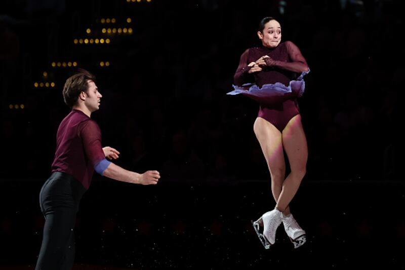 Ice skaters performing