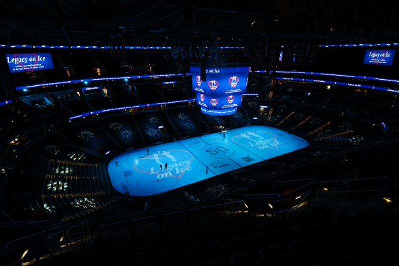 Ice skaters performing