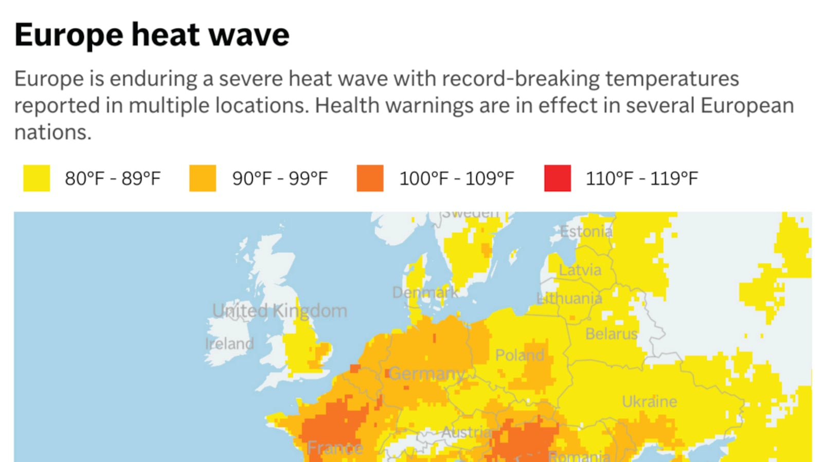 Europe Heatwave Map