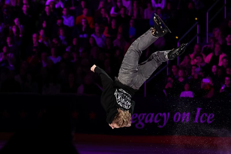 Ice skaters performing