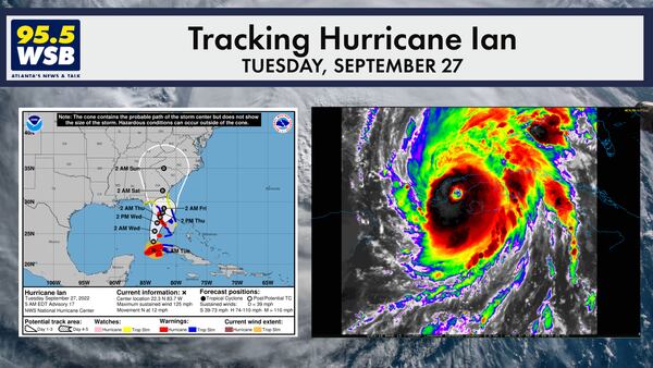 Ian a Major Category 3 Hurricane as it moves away from Cuba towards Florida