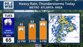 Heavy rain, thunderstorms roll through Metro Atlanta today
